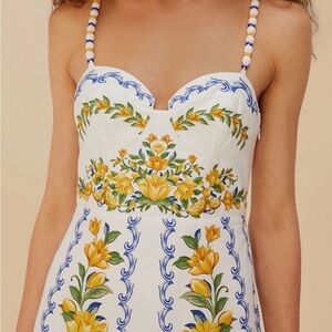 FARM Rio Sicily Off-White Floral Midi Dress tags attached